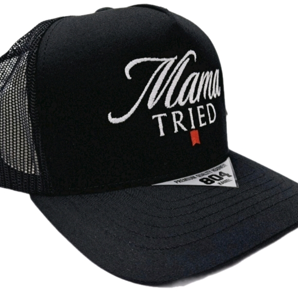 Mama Tried USA Embroidery Retro Vintage Style Trucker Cap Hat Funny Gift Gag Cap - Picture 2 of 15